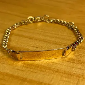 Extra Small 6 in Stainless Steel Gold Plated ID bracelet