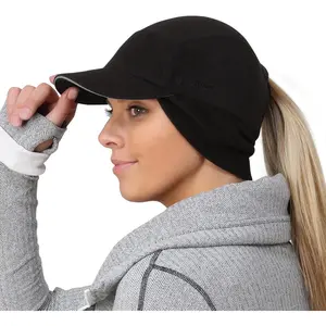 Fleece Ponytail Hat for Women – Trailblazer Reflective Winter Hat with Ponytail Hole for Workouts