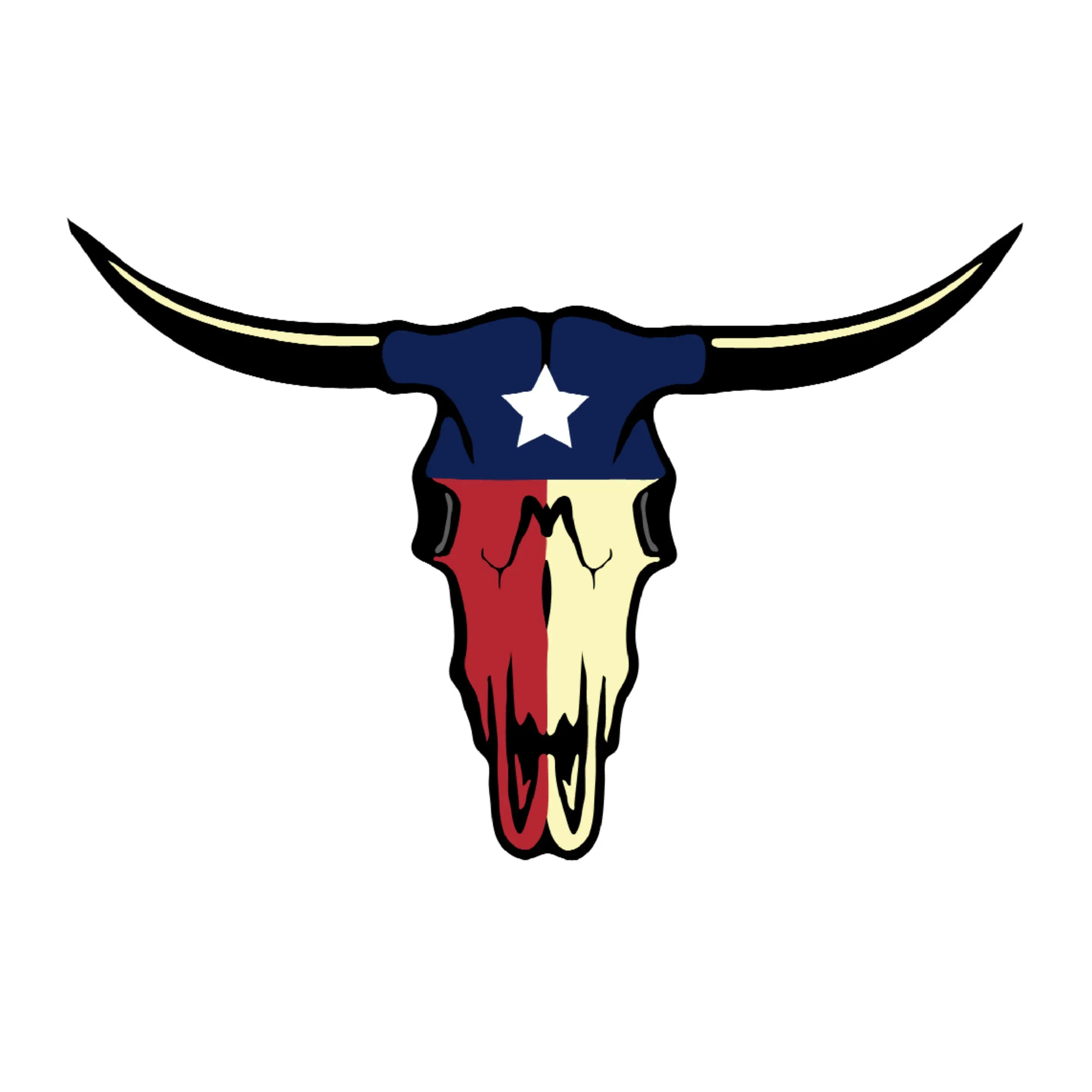 Texas State Longhorn Skull Vinyl Sticker Decal - Lone Star Themed, Customizable, Gloss Finish, 3 Years Long-Lasting, Permanent Adhesion, for Cars, Indoor Office Notebooks & Paper Supplies