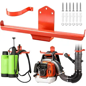 Backpack Blower Rack with Hose Holder - Heavy Duty Backpack Sprayer Wall Mount with Dual-Sided Hooks, Backpack Sprayer Wall Mount for Garage, Warehouse & Outdoor Tool