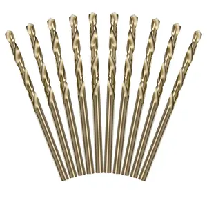 10- M35 Cobalt Drill Bits,  1/8 in HSS Drill Bits 135  Split Point Brocas para Metal Madera Twist Drill Bits for Hardened Steel, Stainless Steel, , Plastic and