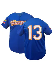 Men's Baseball Jersey, #13 Red & White Color, Embroidered Letter, Loose V-Neck Short Sleeve Button-Up Sporty Top, Suitable For Street Hip-Hop, Baseball, Golf Daily Workout Spring