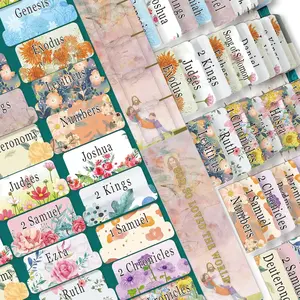 Tabs,75 Tabs, Floral Theme Tabs for Women and Men Study  Index Tabs,  Journaling Supplies,  Book Tabs,  Labels Tabs, Quick Reference, Easy Navigation