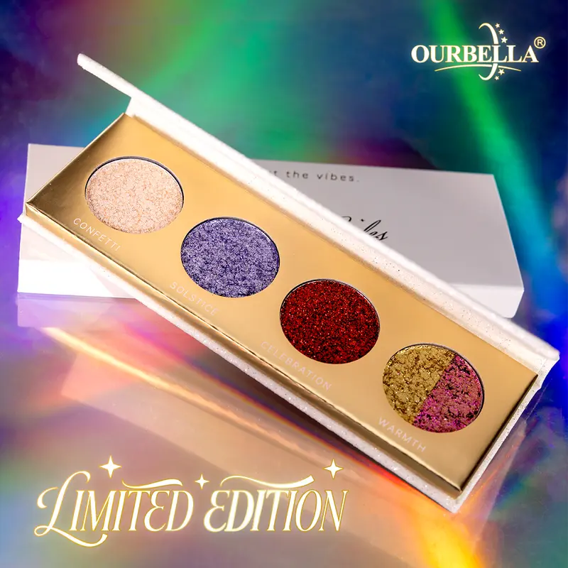 Ourbella Its All About The Vibes Eyeshadow Palette Limited Edition, Multichrome Sparkly Shimmer Glitter Eyeshadow, Festival Makeup, Metalic Duochrome Glimmer, Talc Free, Long Lasting,TikTokShopblackfriday