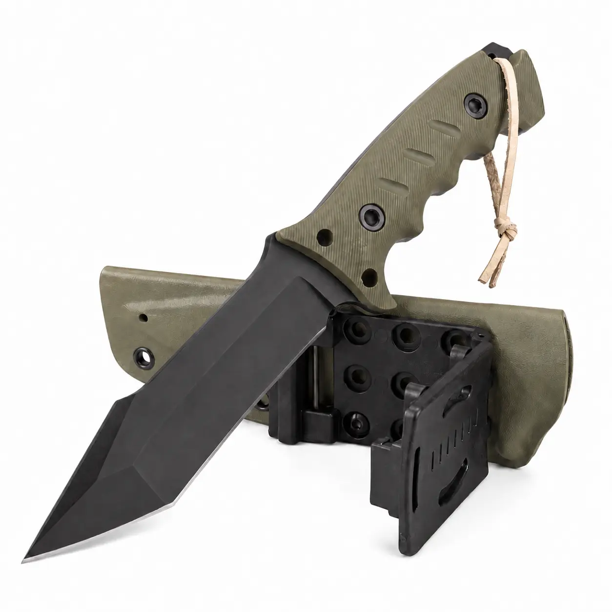 Fixed Blade Survival Knife, 5.2 Inch Stainless Steel Outdoor Knife with Kydex Sheath, Full Tang Camping Knife with Ergonomic Handle, Bushcraft Knife for Hiking, Hunting, Fishing and Outdoor Adventures