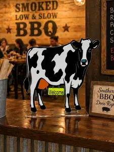 Cow Welcome Sign - Decorative Welcome Sign for Home Decor, Ideal for Home Decoration
