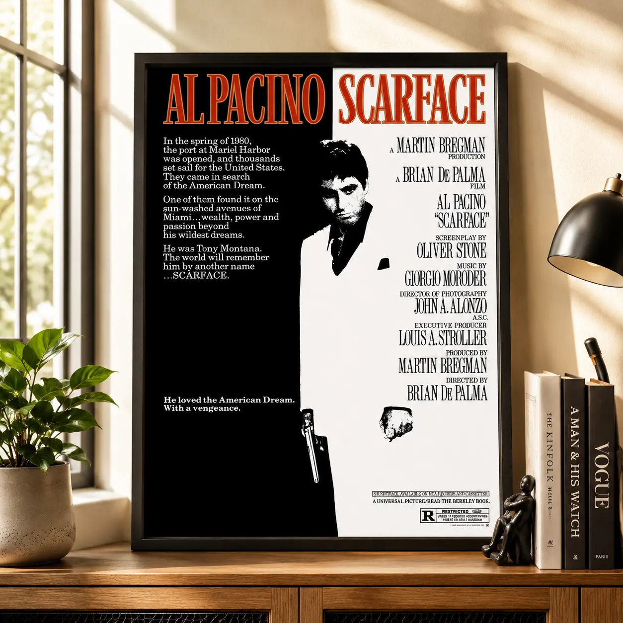 Scarface Poster |   "The World Is Yours" Wall Art Canvas for Bedroom, Office & Gamer Room