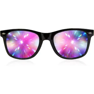 Ultimate Diffraction Glasses - Black - 3D Prism Effect EDM Rainbow,Black,