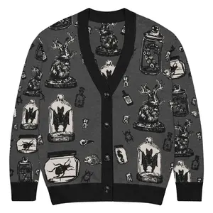 The Oblong Box Shop Rare Specimens Unisex Cardigan Sweater Size Large