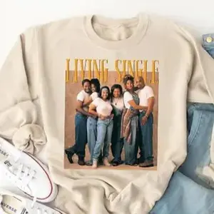 Vintage Living Single Sweatshirt, Retro TV Show Tee Shirt, Living Single Series Shirt, Funny Friends Shirt, Gift For Friends