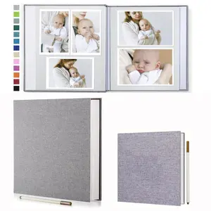 Linen Fabric Photo Album Self-Adhesive Scrapbook, Fits 2x3 4x6 5x7 8x10 Photos, DIY Album for Women Mothers Weddings Babies Family Travel Birthday Gifts