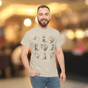 Retro Tattoo Cat T-shirt Unisex Heavy Cotton Tee Medium Size Soft Fabric Classic Fit Casual Wear Animal Lover Apparel Birthday Gift