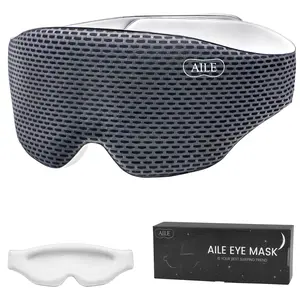 AILE Eye Mask, sleep eye mask for back and side sleepers, 100% light-blocking sleep eye mask, zero eye pressure, 3D contoured Design, manta sleep mask, breathable soft eye mask(light blue) Comfort Facial pop mask Lightweight
