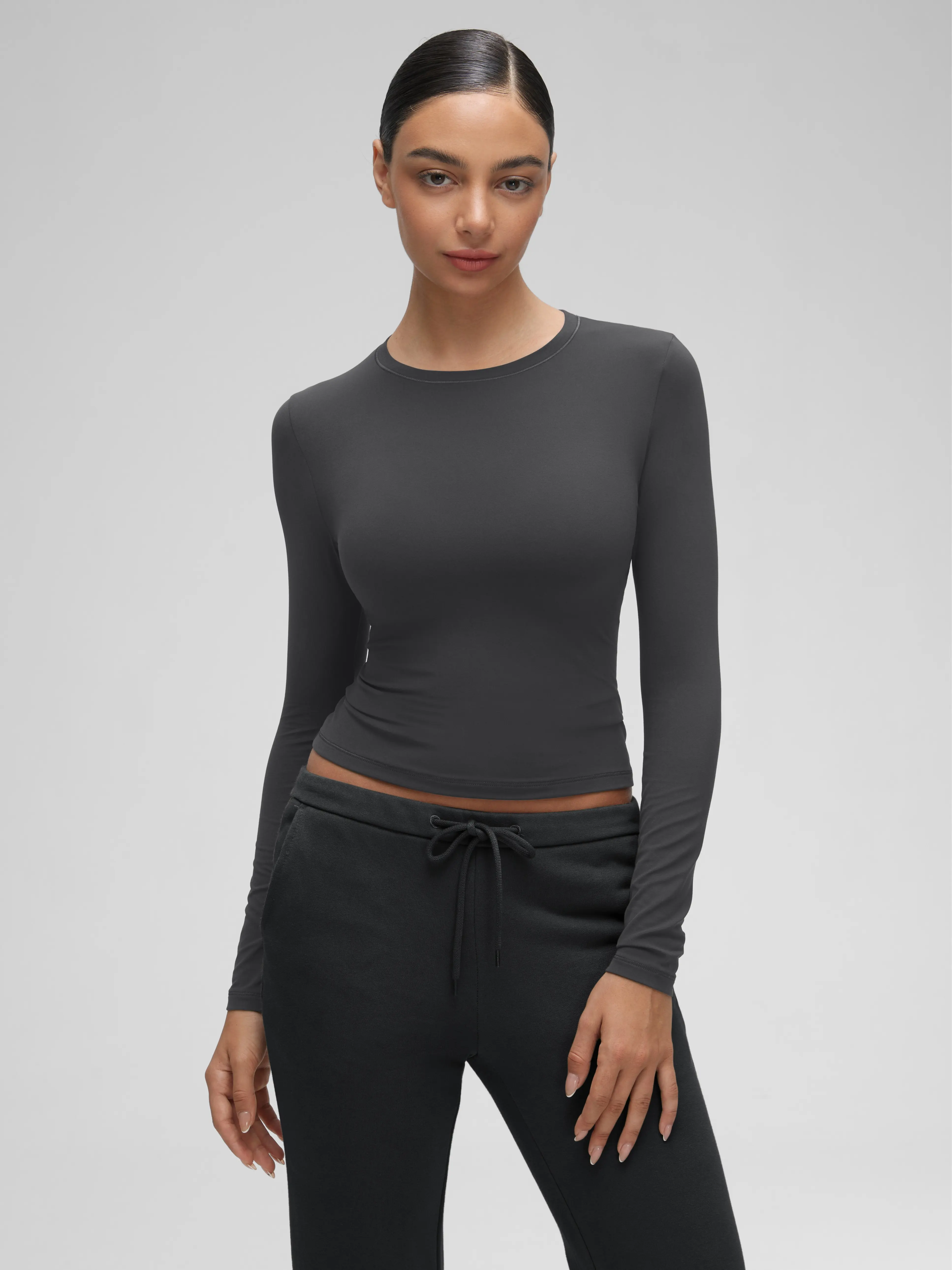 CRZ YOGA Softembrace Tight Fit Long Sleeve - Casual Going Out Soft Basic Tops