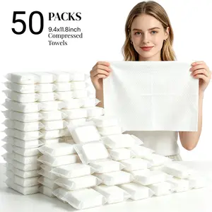 Extra Thick&Large Disposable Compressed Towels Tablets,30/50/100 Packs Ultra Soft Travel Compressed Towels, Disposable Compressed Washcloths for Travel & Camping, for Hotel Camping Swimming Personal Care Outdoor Activities Hiking Towels
