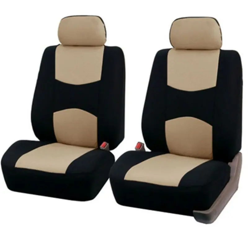 Solid Color Automotive Seat Covers for 2 Front Seats, Breathable Comfortable Car Seat Protector, Universal Car Seat Covers for Small & Medium Cars, Car Seat Cushions, Car Seat Accessories