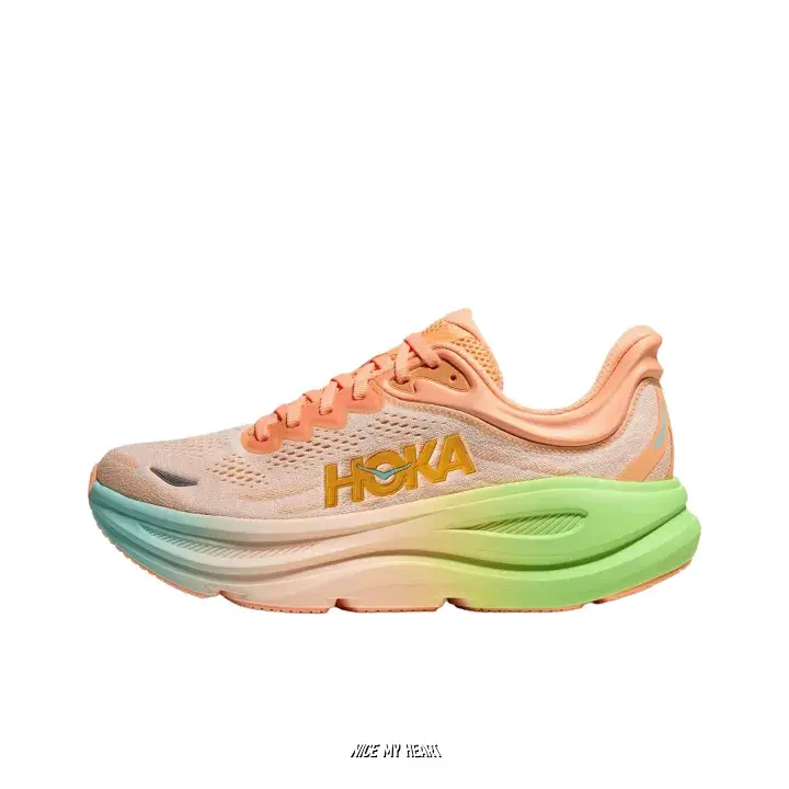 Unisex Peach Gradient Road Running Sneakers, Ultra Cushioned Foam Midsole, Breathable Knit Mesh Upper, For Daily Jogging & Long Distance Training