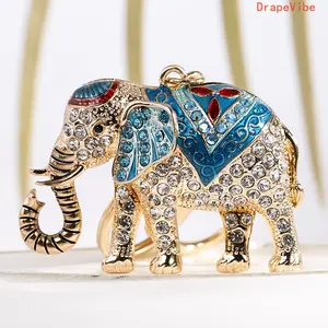 Rhinestone Alloy Elephant Keychain - Cute Animal Motif Boujee Bling Keychains for Women, Creative Pendant Charm Fashion Decor Accessory for Handbags Daily Matching