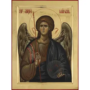 Wooden Byzantine Orthodox Christian Icon Archangel Michael (4.5" x 6.5")