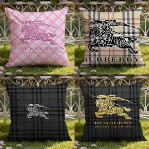fashion Burberry Cushion Cover Ultra-Soft Reversible Plush Pillow Cover Perfect for Car Rides Sofa Lounging Bedroom Relaxation Heartfelt Gift for Family & Friends