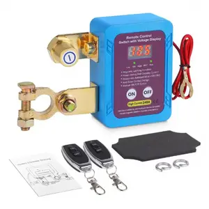 Upgraded Remote Battery Disconnect Switch 12V with Digital Voltage Display Anti-Theft Protection & Free Install Kit for Car/Truck/RV/Boat