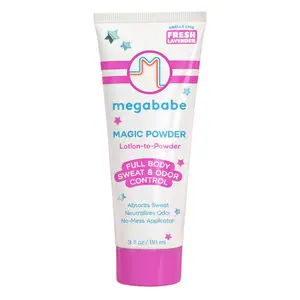 Megababe Sweat Absorbing Lotion - Magic Powder Stay-Dry Lotion to Powder | Aluminum-Free, Talc-Free | 3 fl oz