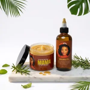 Mama's Hair Pomade & Oil Set for All Hair Types, Includes Pomade and Oil for Styling and Nourishment