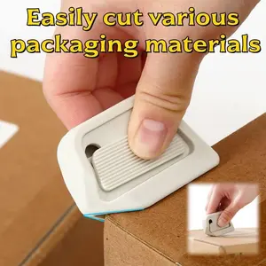 Portable Magnetic Box Cutter, 1 Count Mini Pocket Folding Knife, Portable Finger Guard DIY Hand Tools for Envelope Paper