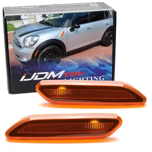 iJDMTOY OE-Spec Amber Front Fender Side Marker Blinker Light Housing Replacements For 2011-16 MINI Cooper R60 Countryman, 2013-16 R61 Paceman