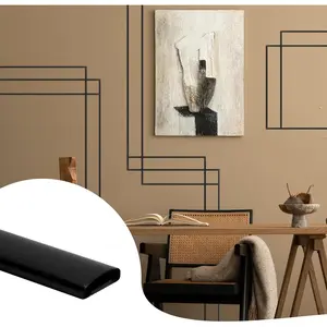 52.5 Ft Peel and Stick Wall Molding Trim, Matte Black Self Adhesive Flexible Trim for Wall, Edges, Borders, Window Frames, Backsplash Tiles, Baseboard & More (W:0.4", T:0.1")