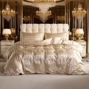 NTBAY  Holiday Haul 3Pcs Striped Satin Duvet Cover Set, Italian Style Luxury Bedding Sets, Include 1 Duvet Cover& 2 pillowcases, Silky Soft& Cozy Room Decor, All Seasons, Comfy Bed Sets, Gift