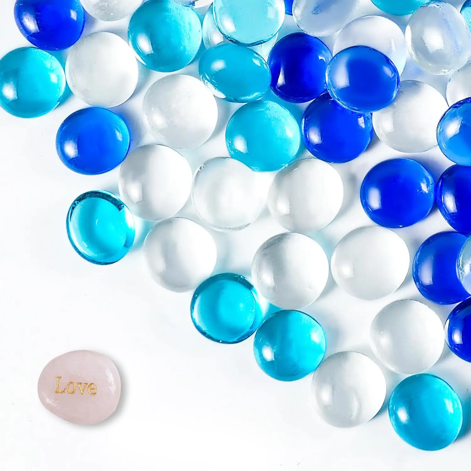 5 LB Flat Glass Beads for Vases 1/2 inches Glass Marbles, Glass  for Vase Fillers, Aquariums, Crafts, Candlestick,  Decor,Fire Pit and Fireplace