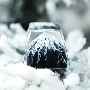 Snow Mountain Resin Artisan Keycaps, Galaxy Spacebar Keycaps, Interstellar Cutsom Keycaps, Cherry MX Keycaps Mechanical Keyboard Gift for Son Dad Boyfriend on Valentine's Day Father's Day