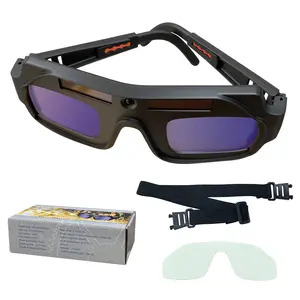 Black Welding Glasses Auto Darkening Safety Goggles Welding Helmet,Solar True Color Protective Eyes Welder gear Glasses Welder Mask,  for TIG /MIG /ARC Welder