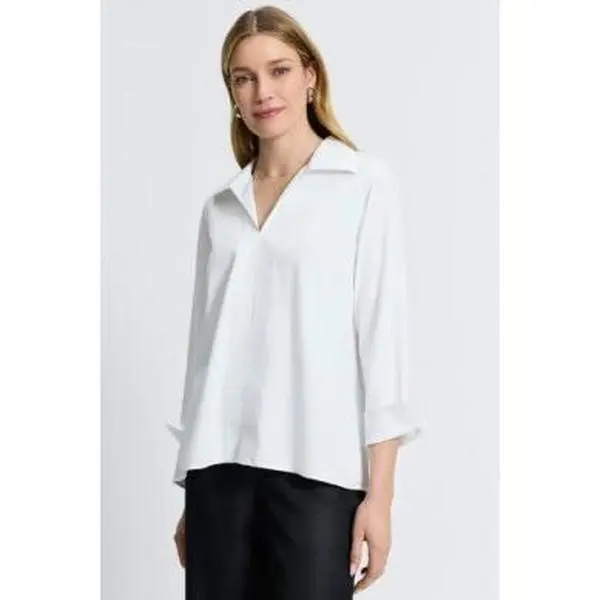 Foxcroft Agnes No-Iron Popover Shirt