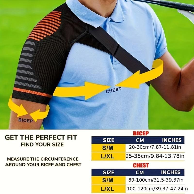 Breathable Compression Shoulder Brace for Men & Women -Adjustable Shoulder Support Belt with Ergonomic Design, Moisture-Wicking Fabric & Red Accent Stripes - Ideal for Gym, Heavy Lifting, Home Office & Sports Injury Recovery, Gym Essential