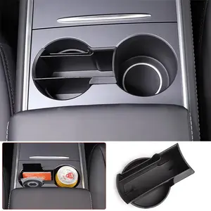For Tesla Model 3 2017-2022 Center Console Water Cup Holder Insert Slot Slip Limit Clip Cell Phone Hoder Insert Car Accessories