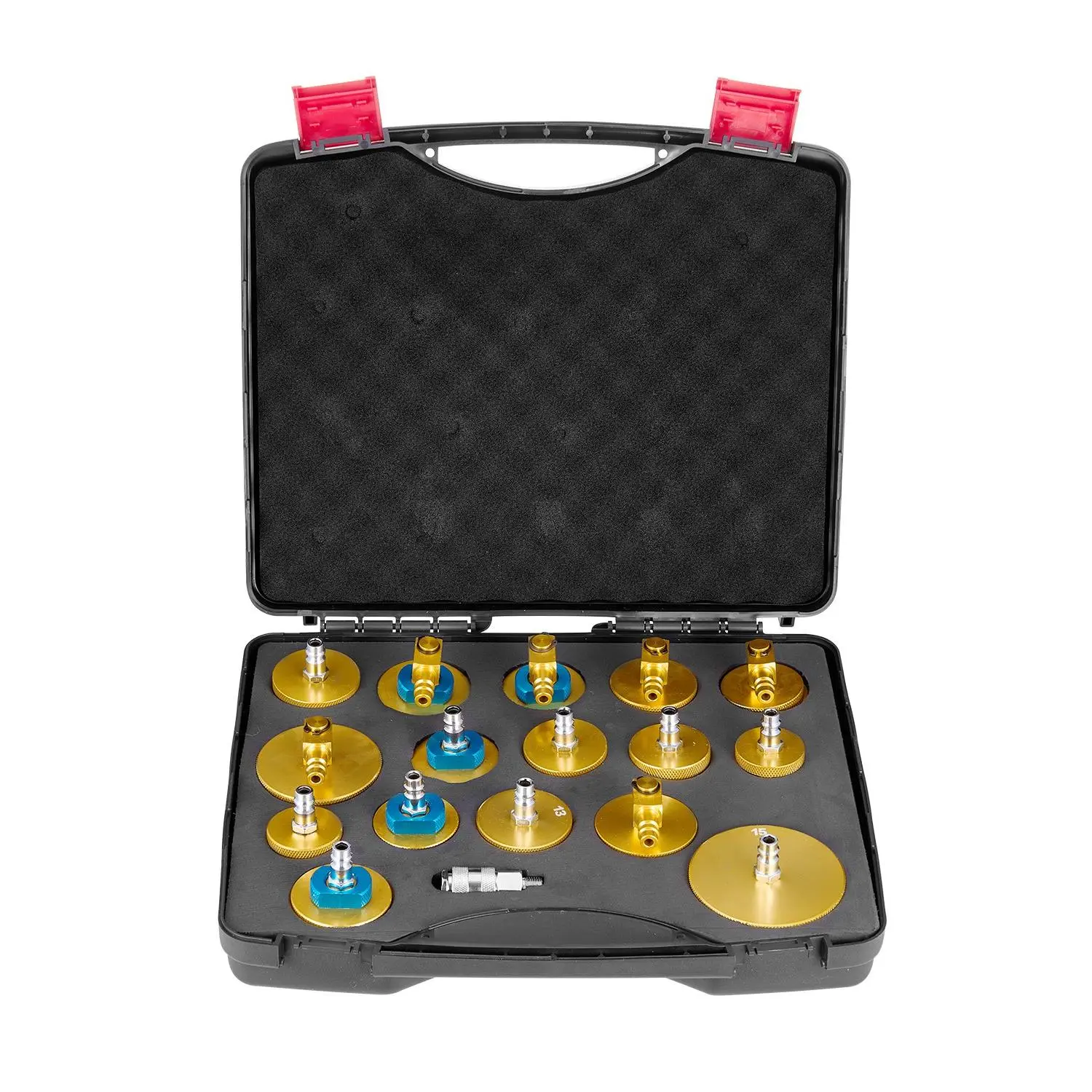 【Summerfinds】VEVOR Brake Master Bleeder Kit, 17 Pcs, Professional Brake Bleeder Adapter Set with Complete Kit & Handle, Durable Brake Bleeder Adapter for Brake Fluid Filling Fit for Most New & Old Vehicles Automotive Repair Tools Oil Wrench Set