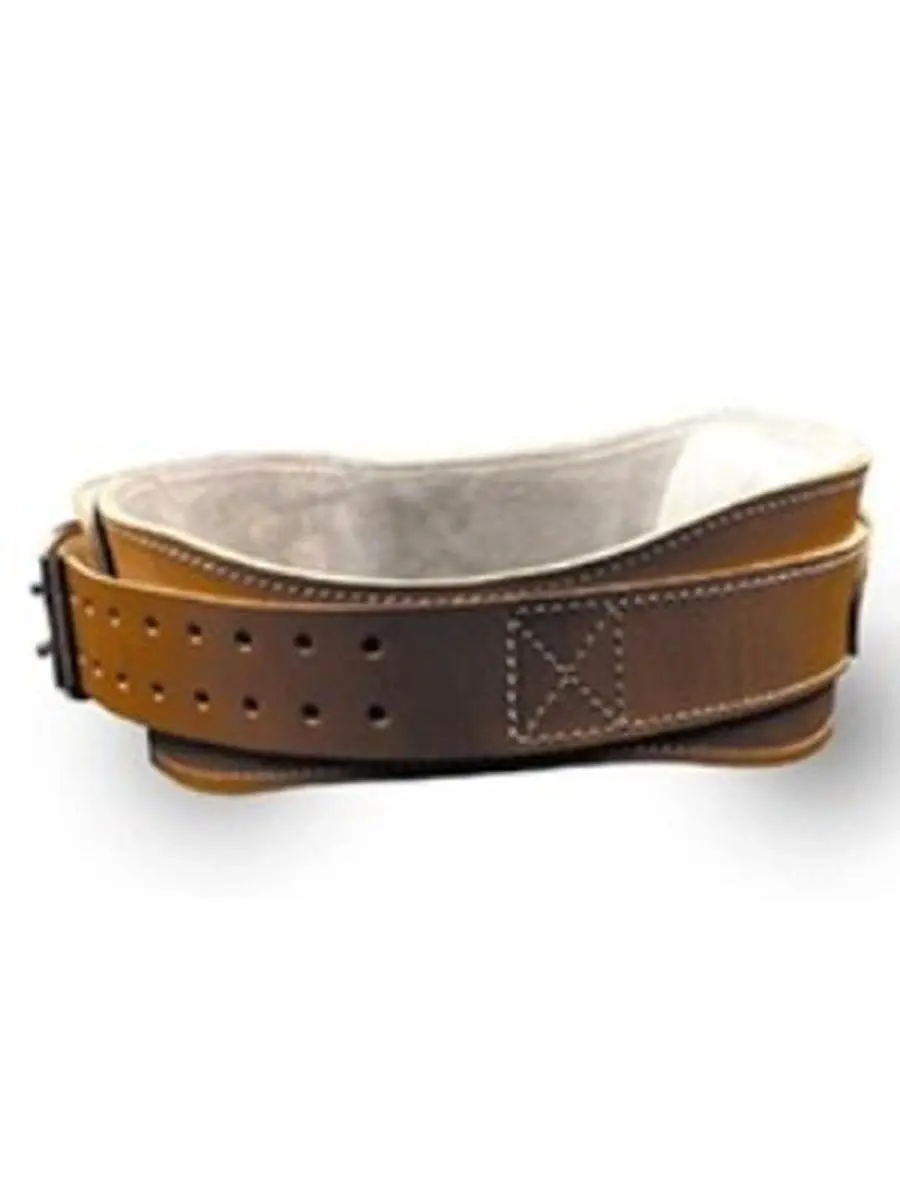 Schiek Sports 6 in. Leather Lifting Belt, Unisex with Double Prong Buckle, Contoured Fit with Padded Lumbar Insert and Patented Hip and Rib Contour, Small, Waist