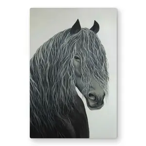 212 MAIN Rustic Aluminium Metal Print Wall Art - 24x36 in. Wild Heart Horse Nature Artwork, Lightweight Bedroom Decor, Artistic Home Gift (C1MP243681QSL0)