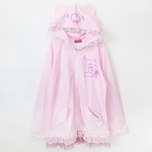 Gloomy Bear Pink and Purple Lace Trimmed Hooded Hoodie Cloak ONE SIZE FITS MOST