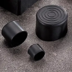 16-Pack 1 Inch Round Rubber Chair Leg Caps Non-Slip End Tips for Chairs Tables and Stools Black Furniture Leg Covers and Floor Protectors Home