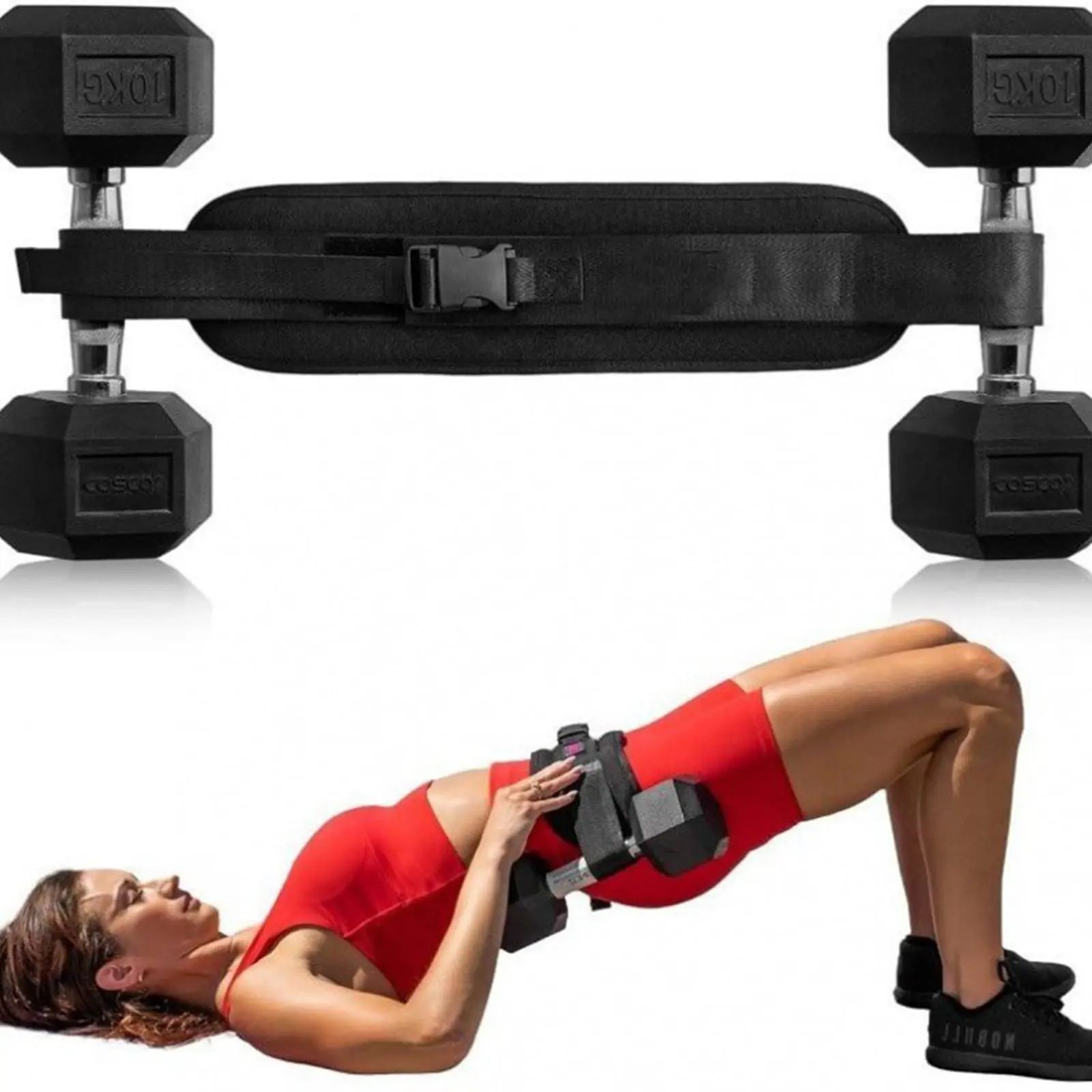 2026 Adjustable Dumbbell Hip Thrust Belt, Hip Training Belt with Extra Padding, Workout Equipment for Home Workout, Exercise Weight Belt