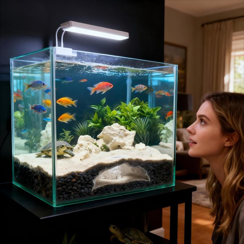 1pc 3D-printed aquarium reptile cave, no-assembly habitat hideout with multi-layered shell, enhances freshwater/saltwater aquarium ecosystem, hiding spot for small fish, shrimp, and turtles