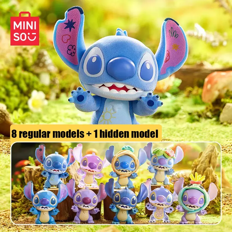 Disney Stitch Collection Cool Transformation Handcrafted Blind Box Figure - Blind Bag Collecting Cute Collectibles, 9 Figures, Colorful Ears, Random Surprise Set, Desk Decor, Toy Gift，Back To School