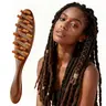 Pure Wood Loc Comb - Brushing Locs Wooden Brush, Lightweight Hair Brush for Microlocs, Relaxing Scalp Massage Tool with Frizz Control, Natural Gentle Haircare Grooming Aid