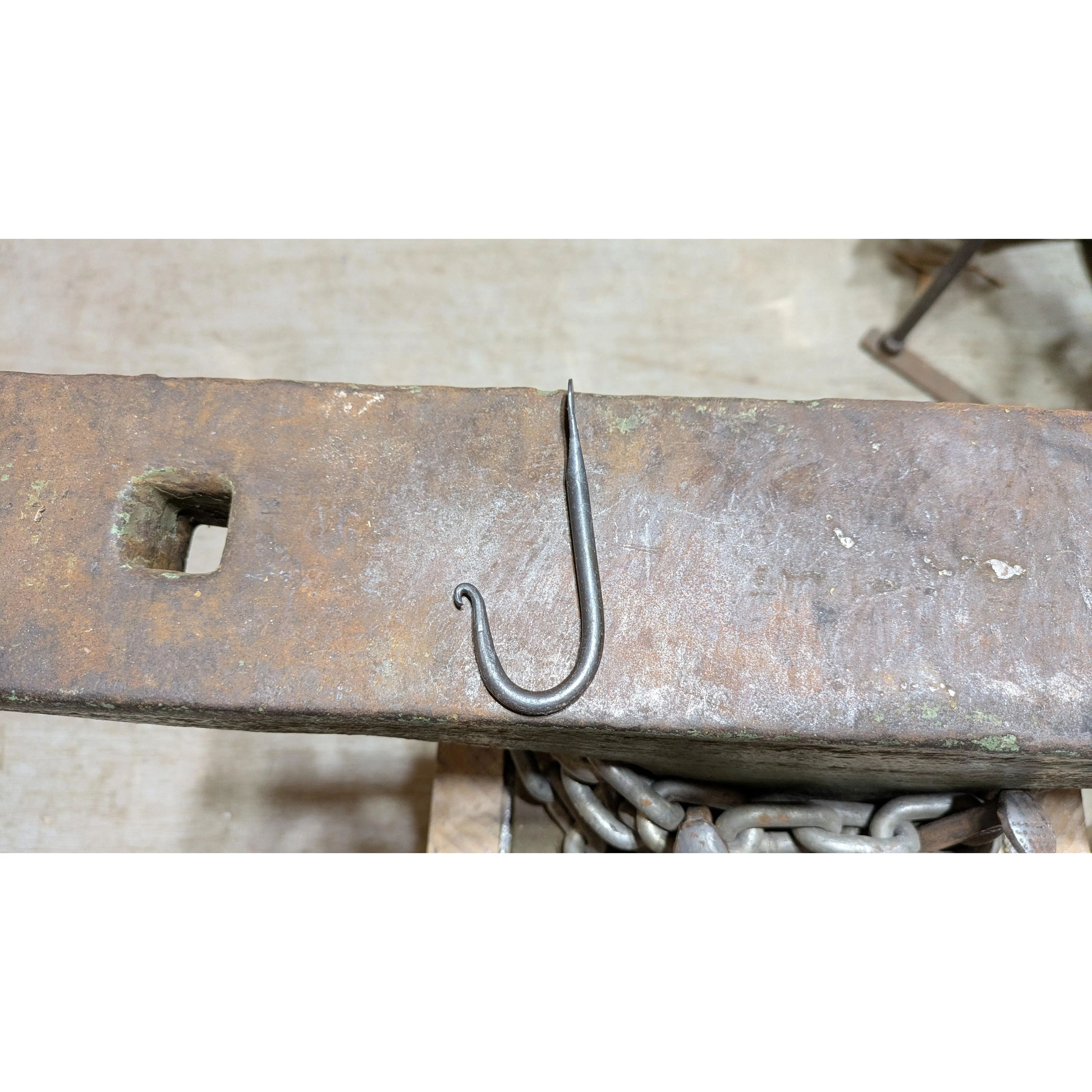 Hand-Forged Steel J Hook | Blacksmith-Made Utility Hanging Hook