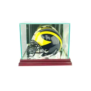 Perfect Cases  Mini Football Helmet Display Case- Cherry