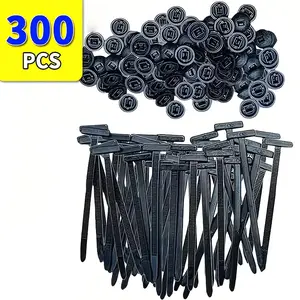 300pcs of Multi-functional Zip Tie Clamps, Durable Nylon Zip Tie Buckles- Self-locking Zipper Fasteners with Needle and Button Design, Suitable for Automotive Maintenance, Wire Management, and Home Multifunctional Tools, Zip Ties