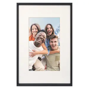 REGALWOVEN Aluminum Picture Frame for Wall Decor, Horizontal and Vertical Hanging Photo Frames for Home 4x6 Inch Black
